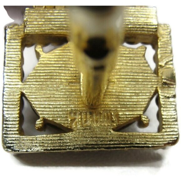 Swank Tiger Eye Cufflinks Mesh Set Gold Tone Wedding Tux Vintage IOB - Picture 12 of 16